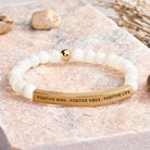 FuAttract Positive Mind - Positive Vibes - Positive Life Tube Bead Bracelet - Moonstone - Gold - image 49