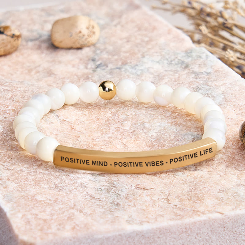 FuAttract Positive Mind - Positive Vibes - Positive Life Tube Bead Bracelet - Moonstone - Gold - image 49