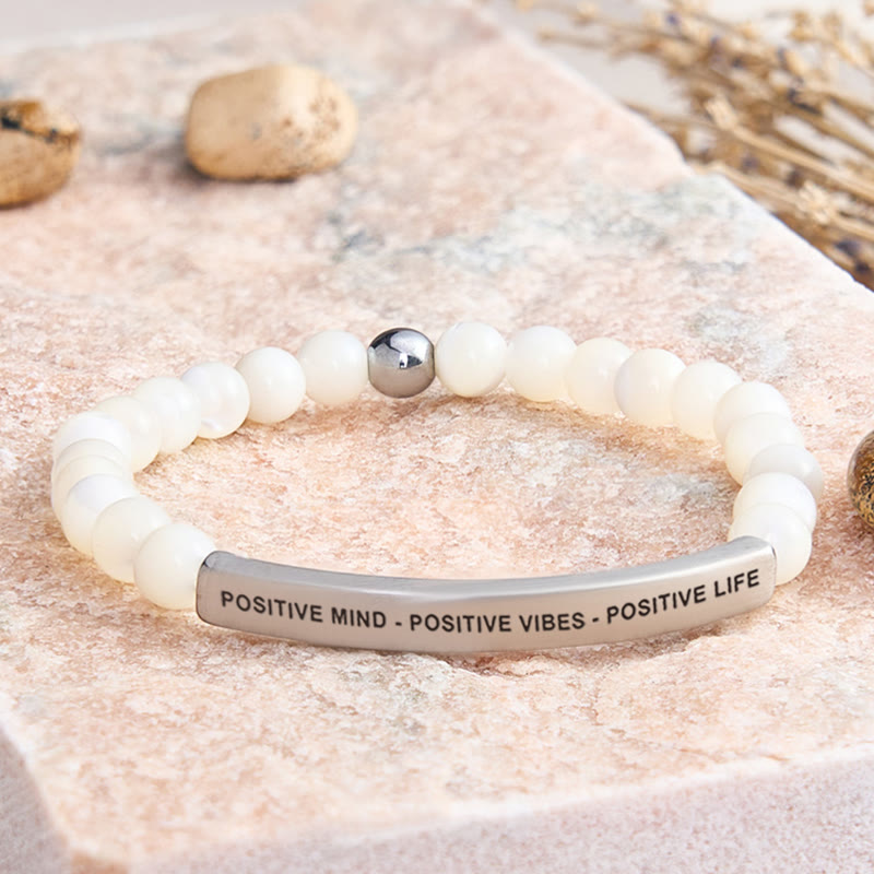 FuAttract Positive Mind - Positive Vibes - Positive Life Tube Bead Bracelet - Moonstone - Silver - image 48