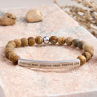 FuAttract Positive Mind - Positive Vibes - Positive Life Tube Bead Bracelet - Picture Jasper - Silver - image 45