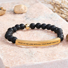 FuAttract Trust In The Lord With All Your Heart Prov 3:5 Tube Bead Bracelet - Lava Rock - Gold - image 34