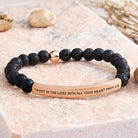 FuAttract Trust In The Lord With All Your Heart Prov 3:5 Tube Bead Bracelet - Lava Rock - Rose Gold - image 32