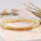 FuAttract I Am With You Always Matt. 28:20 Tube Bead Bracelet - Stainless Steel - Gold - image 30