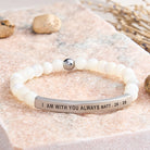 FuAttract I Am With You Always Matt. 28:20 Tube Bead Bracelet - Moonstone - Silver - image 1