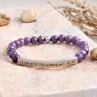 FuAttract I Am With You Always Matt. 28:20 Tube Bead Bracelet - Amethyst - Silver - image 25