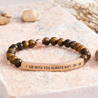 FuAttract I Am With You Always Matt. 28:20 Tube Bead Bracelet - Tiger's Eye - Rose Gold - image 43
