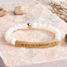 FuAttract I Am With You Always Matt. 28:20 Tube Bead Bracelet - Moonstone - Gold - image 2