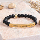FuAttract I Am With You Always Matt. 28:20 Tube Bead Bracelet - Lava Rock - Gold - image 38