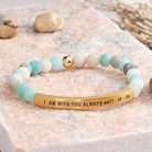 FuAttract I Am With You Always Matt. 28:20 Tube Bead Bracelet - Matt Amazonite - Gold - image 15