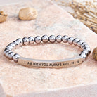 FuAttract I Am With You Always Matt. 28:20 Tube Bead Bracelet - Hematite - Silver - image 41