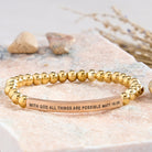 FuAttract With God All Things Are Possible Matt 19:26 Tube Bead Bracelet - Stainless Steel - Rose Gold - image 27