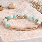 FuAttract With God All Things Are Possible Matt 19:26 Tube Bead Bracelet - Matt Amazonite - Rose Gold - image 12
