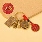 FuAttract Wealth Fortune Pixiu Chinese Zodiac Guardian Deity Calabash Cinnabar Keychain  - Rat - image 0