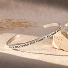FuAttract She Believed She Could, So She Did Stainless Steel Engraved Bracelet - image 2