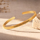 FuAttract Forever Friends Strength Harmony Stainless Steel Engraved Bracelet - Gold - Outside - Men (17.5-19cm) - image 0