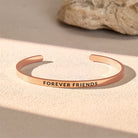 FuAttract Forever Friends Strength Harmony Stainless Steel Engraved Bracelet - Rose Gold - Outside - Men (17.5-19cm) - image 6