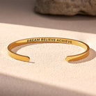 FuAttract Dream Believe Achieve Stainless Steel Engraved Bracelet - Gold - Inside - Men (17.5-19cm) - image 4