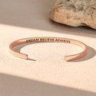 FuAttract Dream Believe Achieve Stainless Steel Engraved Bracelet - Rose Gold - Inside - Men (17.5-19cm) - image 9