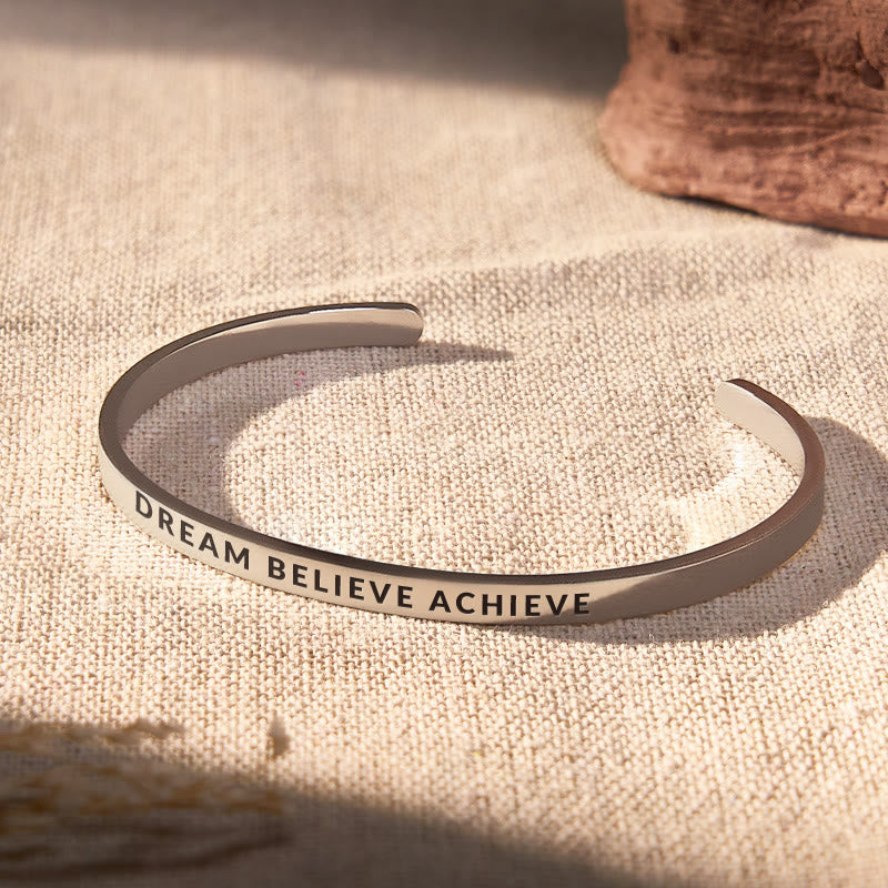 FuAttract Dream Believe Achieve Stainless Steel Engraved Bracelet - image 6