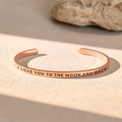 FuAttract I Love You to the Moon and Back Stainless Steel Engraved Bracelet - Rose Gold - Outside - Men (17.5-19cm) - image 6
