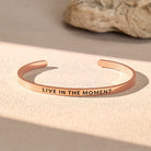 FuAttract Live in the Moment Peace Harmony Stainless Steel Engraved Bracelet - Rose Gold - Outside - Men (17.5-19cm) - image 7