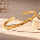 FuAttract Live in the Moment Peace Harmony Stainless Steel Engraved Bracelet - image 1