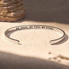 FuAttract Be True. Be You. Be Kind Stainless Steel Engraved Bracelet - Silver - Inside - Men (17.5-19cm) - image 6