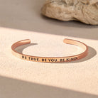FuAttract Be True. Be You. Be Kind Stainless Steel Engraved Bracelet - Rose Gold - Outside - Men (17.5-19cm) - image 7