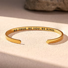 FuAttract Be True. Be You. Be Kind Stainless Steel Engraved Bracelet - Gold - Inside - Men (17.5-19cm) - image 4