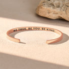 FuAttract Be True. Be You. Be Kind Stainless Steel Engraved Bracelet - Rose Gold - Inside - Men (17.5-19cm) - image 8