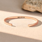 FuAttract Believe Hope Growth Stainless Steel Engraved Bracelet - Rose Gold - Inside - Men (17.5-19cm) - image 9