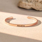 FuAttract Believe Hope Growth Stainless Steel Engraved Bracelet - Rose Gold - Outside - Men (17.5-19cm) - image 8