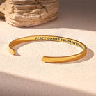 FuAttract Peace Comes From Within Stainless Steel Engraved Bracelet - image 1