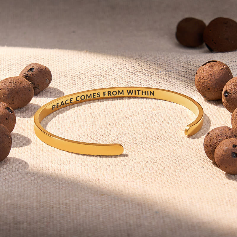 FuAttract Peace Comes From Within Stainless Steel Engraved Bracelet - image 2