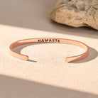 FuAttract Namaste Peace Compassion Stainless Steel Engraved Bracelet - Rose Gold - Inside - Men (17.5-19cm) - image 3