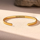 FuAttract Namaste Peace Compassion Stainless Steel Engraved Bracelet - Gold - Inside - Men (17.5-19cm) - image 5
