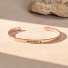 FuAttract Namaste Peace Compassion Stainless Steel Engraved Bracelet - Rose Gold - Outside - Men (17.5-19cm) - image 0