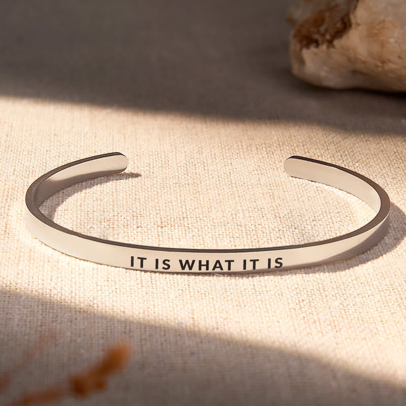 FuAttract It Is What It Is Stainless Steel Engraved Bracelet - Silver - Outside - Men (17.5-19cm) - image 7