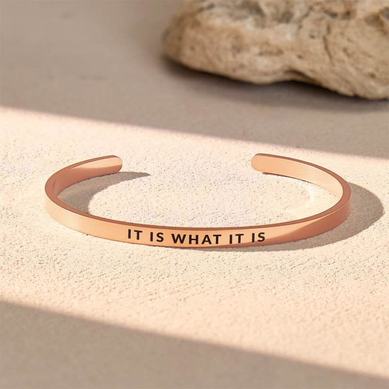 FuAttract It Is What It Is Stainless Steel Engraved Bracelet - Rose Gold - Outside - Men (17.5-19cm) - image 0