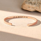 FuAttract It Is What It Is Stainless Steel Engraved Bracelet - Rose Gold - Inside - Men (17.5-19cm) - image 3