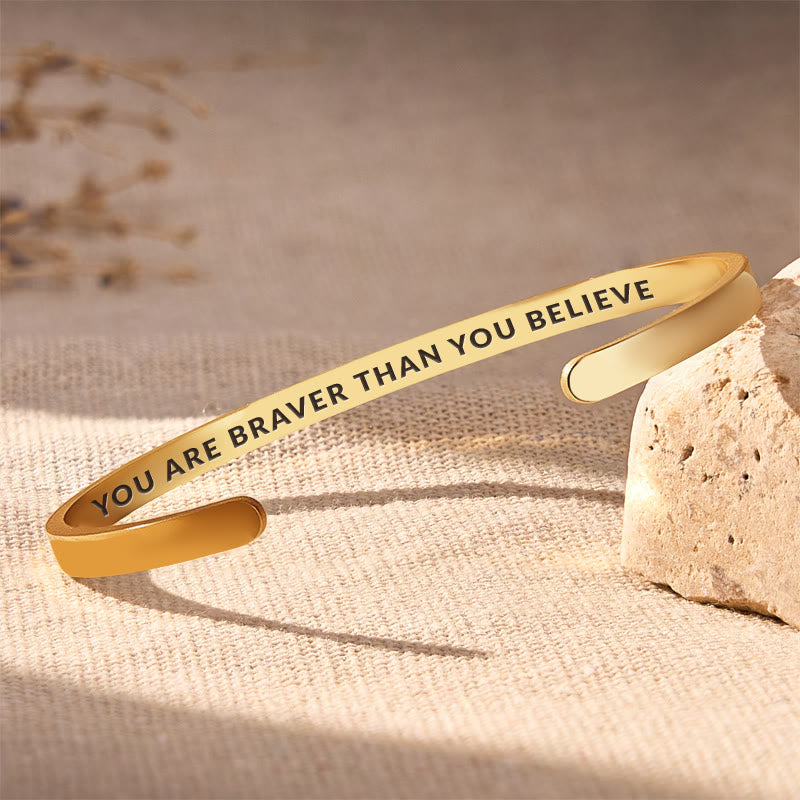 FuAttract You Are Braver Than You Believe Stainless Steel Engraved Bracelet - image 1