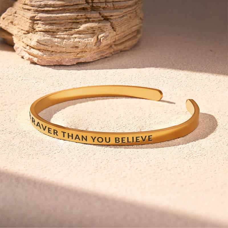 FuAttract You Are Braver Than You Believe Stainless Steel Engraved Bracelet - image 3