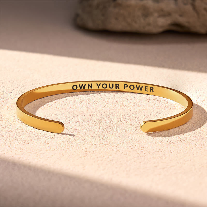 FuAttract Own Your Power Growth & Focus Stainless Steel Engraved Bracelet - Gold - Inside - Men (17.5-19cm) - image 6