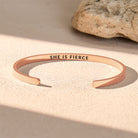 FuAttract She Is Fierce – Inner Strength Stainless Steel Engraved Bracelet - Rose Gold - Inside - image 9