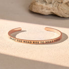 FuAttract May The Road Rise To Meet You Stainless Steel Engraved Bracelet - Rose Gold - Outside - Men (17.5-19cm) - image 8