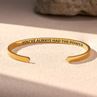 FuAttract You've Always Had The Power Stainless Steel Engraved Bracelet - Gold - Inside - Men (17.5-19cm) - image 7