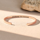 FuAttract Courage To Change Stainless Steel Engraved Bracelet - Rose Gold - Inside - Men (17.5-19cm) - image 9