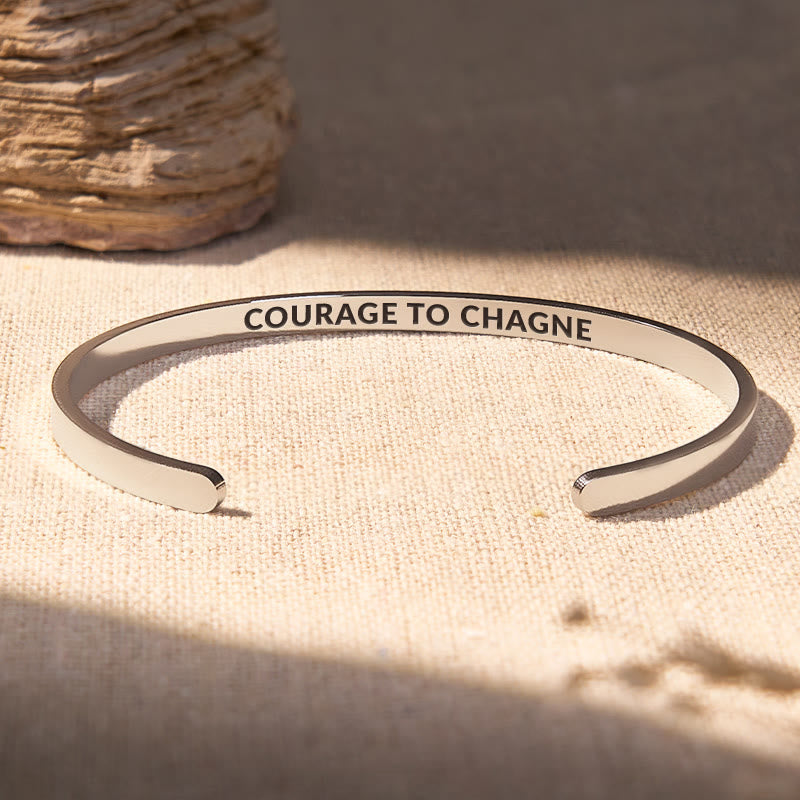 FuAttract Courage To Change Stainless Steel Engraved Bracelet - Silver - Inside - Men (17.5-19cm) - image 4