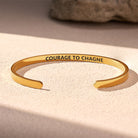 FuAttract Courage To Change Stainless Steel Engraved Bracelet - Gold - Inside - Men (17.5-19cm) - image 7
