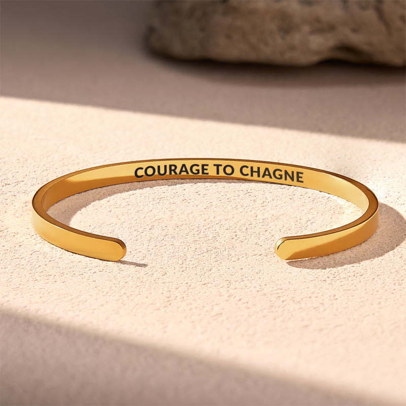 FuAttract Courage To Change Stainless Steel Engraved Bracelet - Gold - Inside - Men (17.5-19cm) - image 7